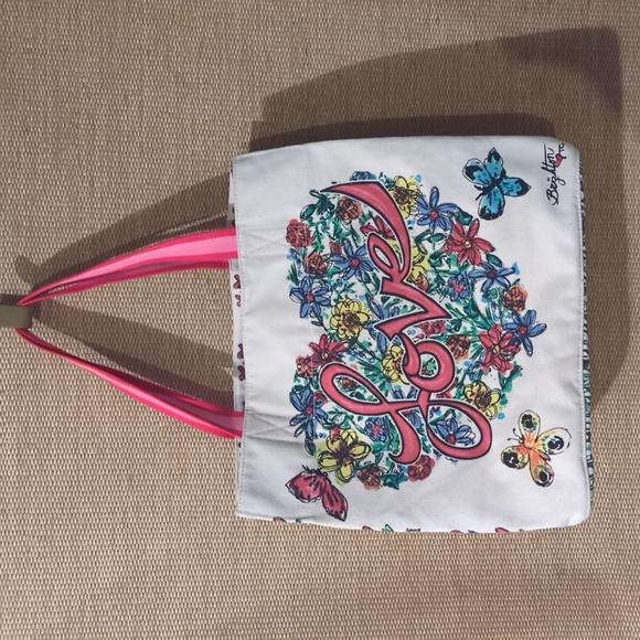 Brighton Handbags - Brighton White and Pink Floral Tote Bag